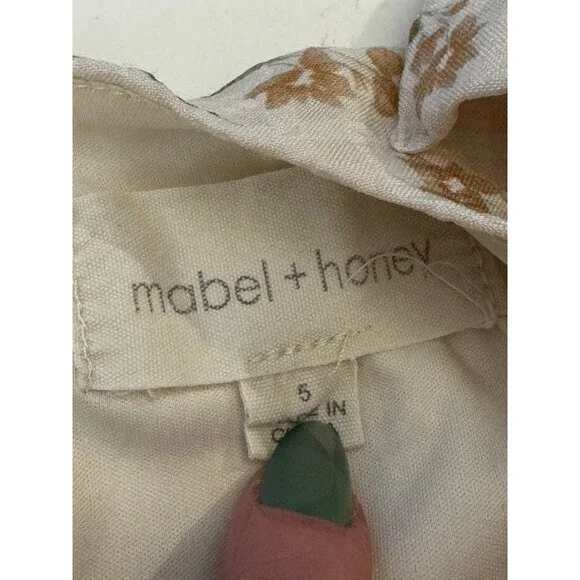 Mabel + Honey Floral Tie Shoulder Dress Size 5 Cottagecore Boho Prairie Neutral - Picture 3 of 5